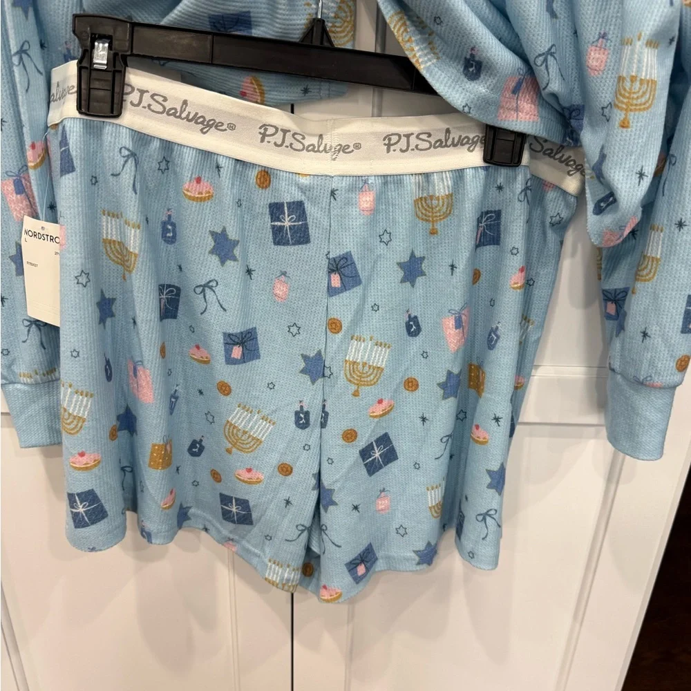 PJ Salvage NWT Size Large Boyfriend Boxer Hanukkah Print Shorts Set - Picture 9 of 9